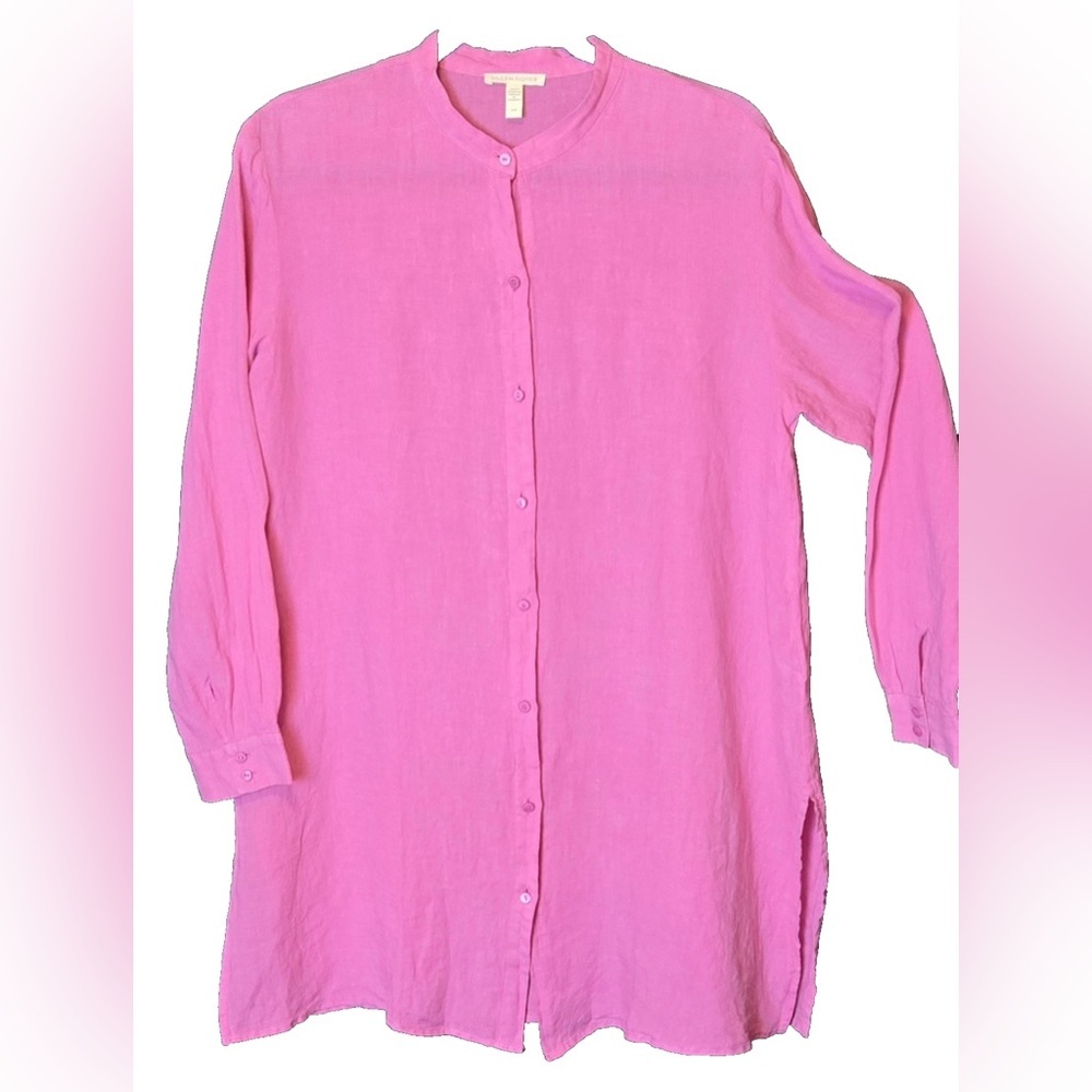 Eileen Fisher White Handkerchief Linen Tunic Top S